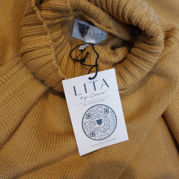 LITA BY CIARA Shoulder Cutout Long Sleeve Turtleneck Tunic Sweater Dress size XL - Picture 8 of 16